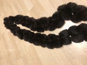 Cejon 100% Rabbit Fur Long Pom Pom Scarf EUC